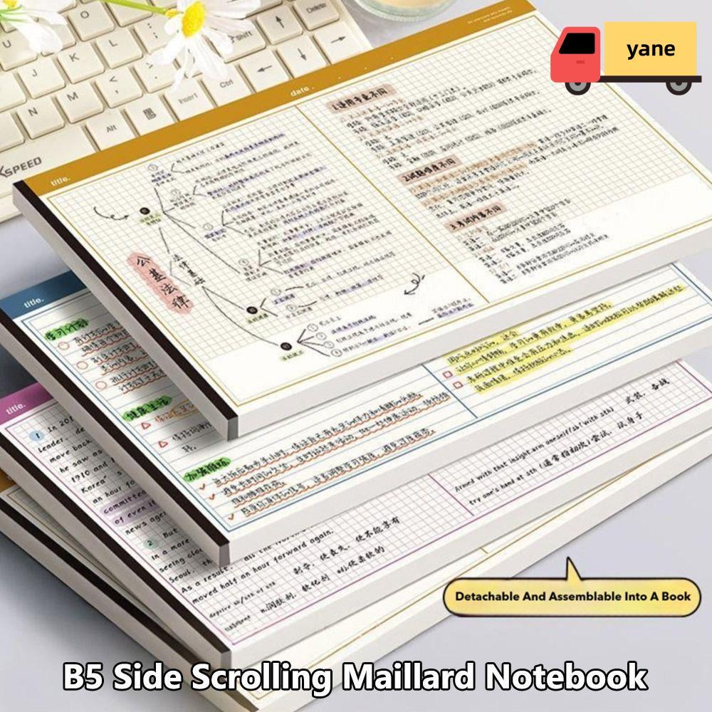 YANE 20 Tờ / Sách B5 Sổ Tay, Notepad B5 Ngang, Giấy Bố Có Thể Xé Đa Năng Văn Phòng Trường Học