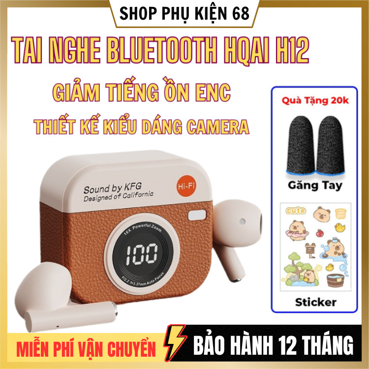 Tai nghe Bluetooth HQAi H12 / X55 / F9 / M10 PRO không dây tích hợp MIC, chống nước , cảm ứng chạm, 