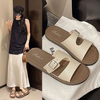 Dép lê nữ khóa ngang đế mềm thời trang chất liệu cao su siêu nhẹ MUKHA 638