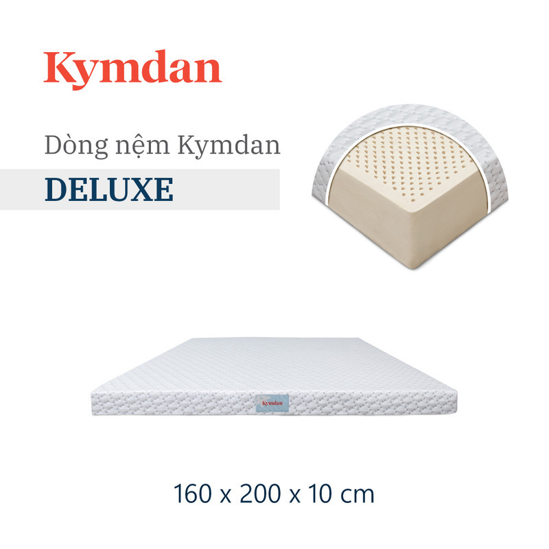 Nệm cao su thiên nhiên Kymdan Deluxe 160 x 200 x 10cm