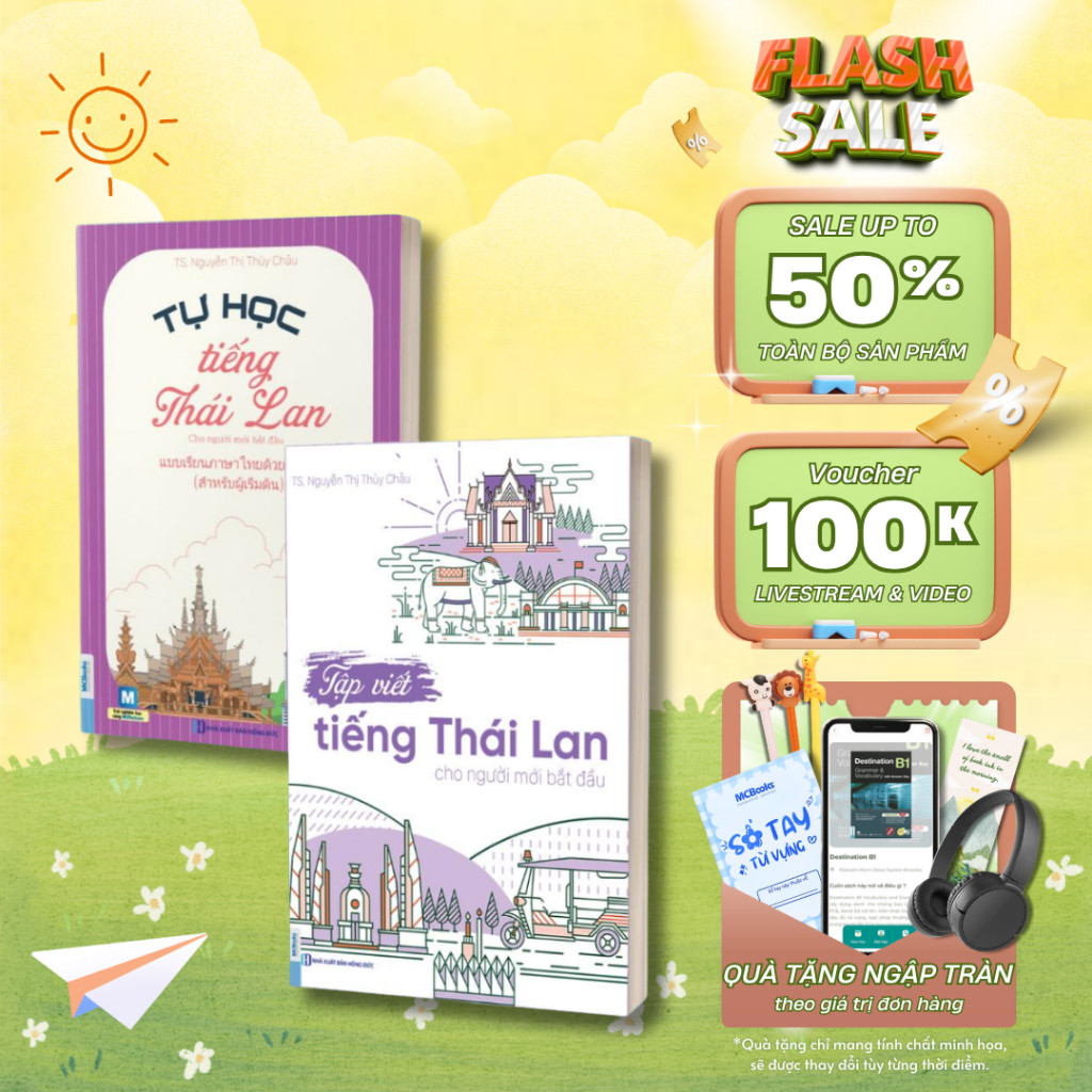 Sách - bo Tự Học Tiếng Thái Lan Cho Người Mới Bắt Đầu + Tập Viết Mcbooks (bo/ lẻ Tự Chọn)