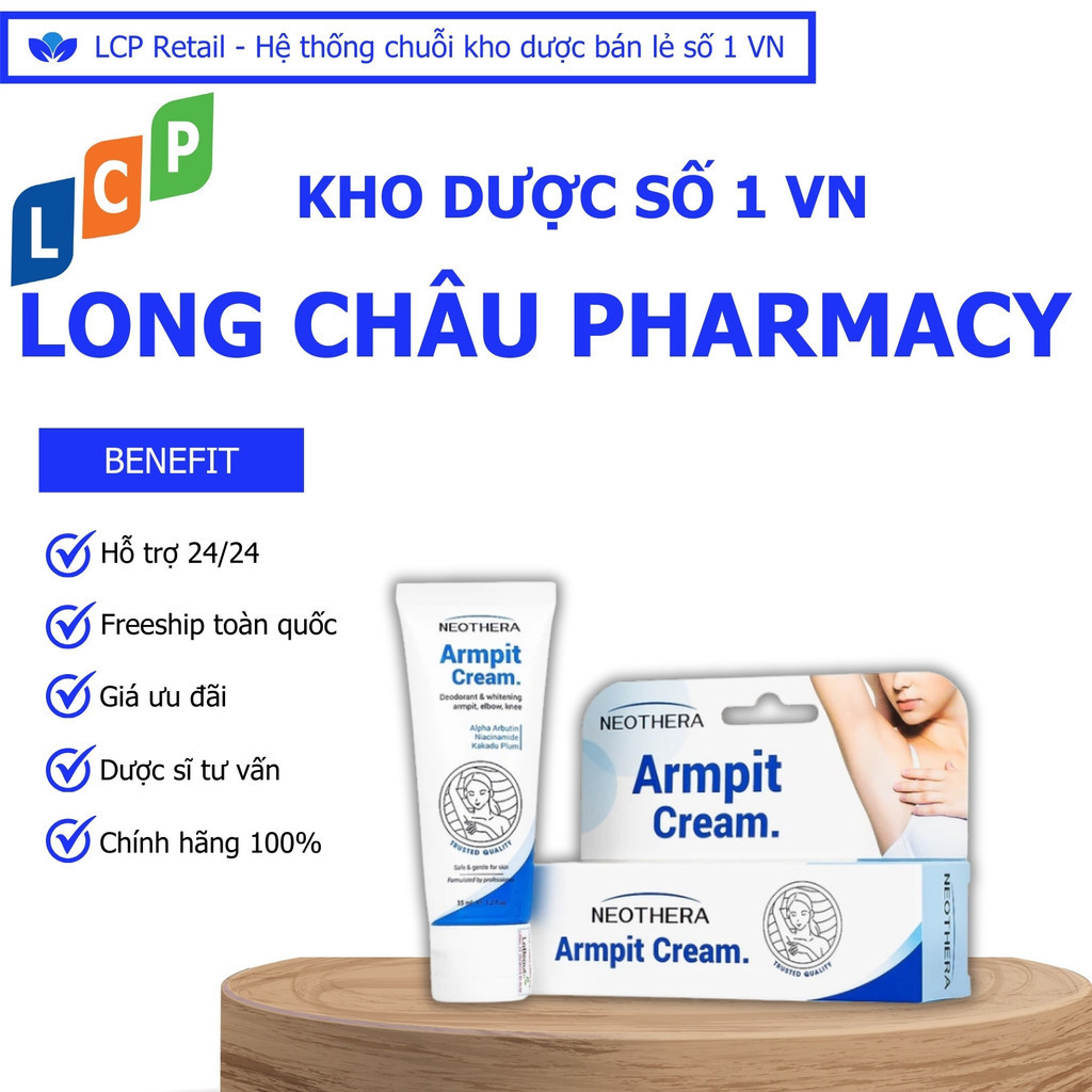 Kem dưỡng Neothera Armpit Cream La Beaute hỗ trợ làm sáng, đều màu da dưới cánh tay, vùng kín (35ml)