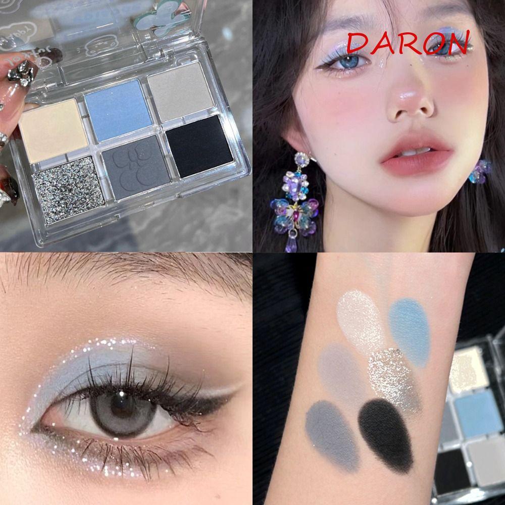 Bảng Phấn Mắt DARON 6 Màu, Phấn Mắt Khói Xanh Đen Chống Thấm Nước, Di Động Lâu Dài Làm Sáng Sắc Tố M