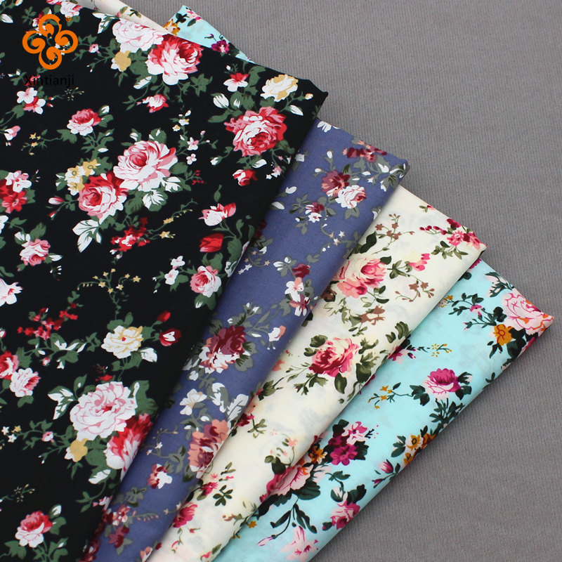 Phong cách vintage voan cotton hoa 100%, vải may đầm và áo sơ mi DIY