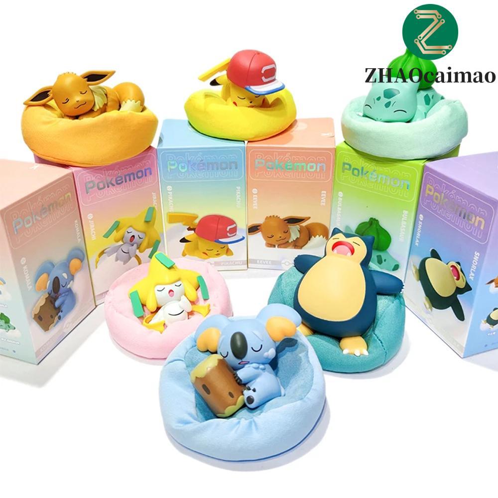 ZHAOCAIMAO Pikachu Nhân Vật Hành Động Đồ Chơi Mô Hình Với Đế Sang Trọng Komala Snorlax Bulbasaur Mô 