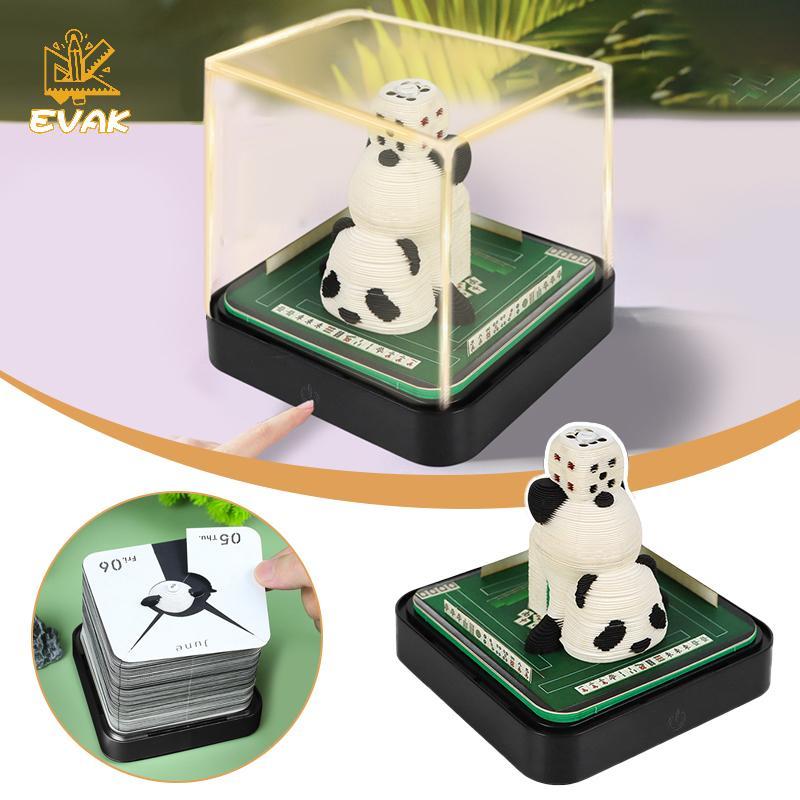 Alittlesetrtu 2026 Lịch Để Bàn Có Đèn LED Mahjong King 3D Lịch Xé Giấy Khắc Nghệ Thuật Memo Pad Note