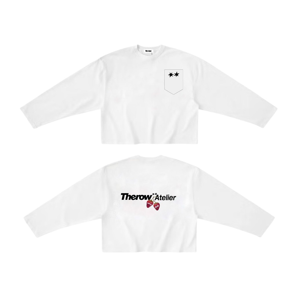 THEROW Áo Thun Tay Dài " PHỐI TÚI " Long Sleeve Boxy 250gsm Form Rộng Cổ Tròn Unisex Nam Nữ Phong Cách Basic Thoải Mái | BigBuy360 - bigbuy360.vn