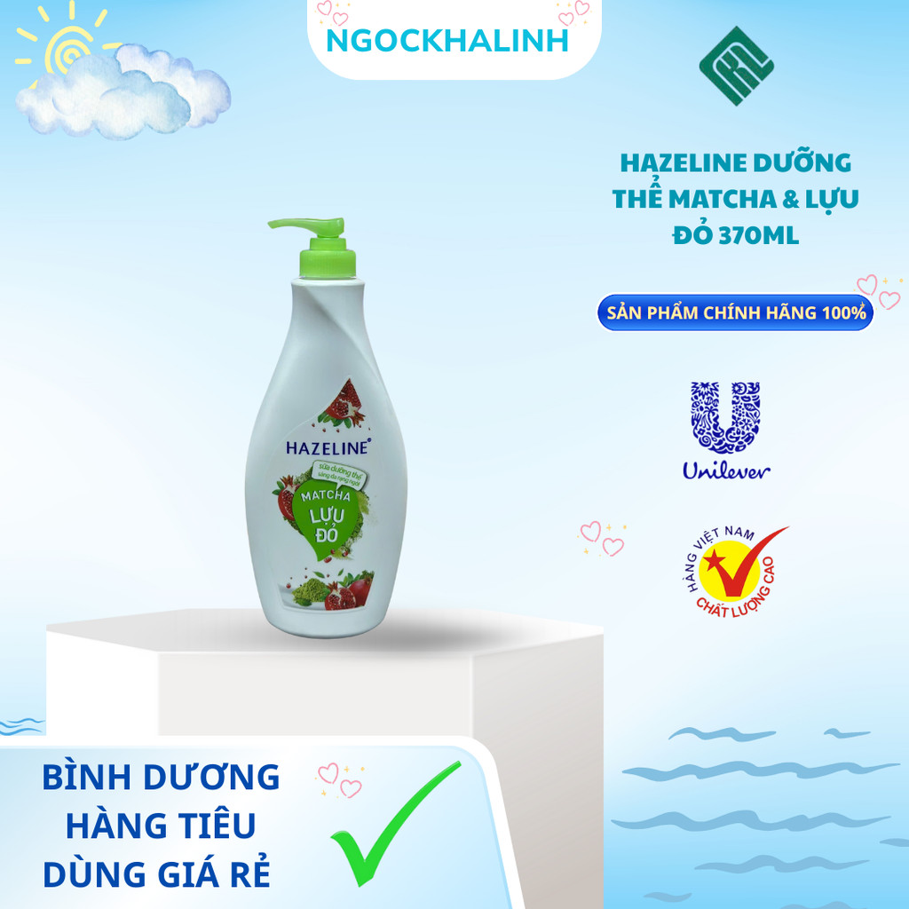 Sữa dưỡng thể Hazeline matcha & lựu đỏ chai 370ml