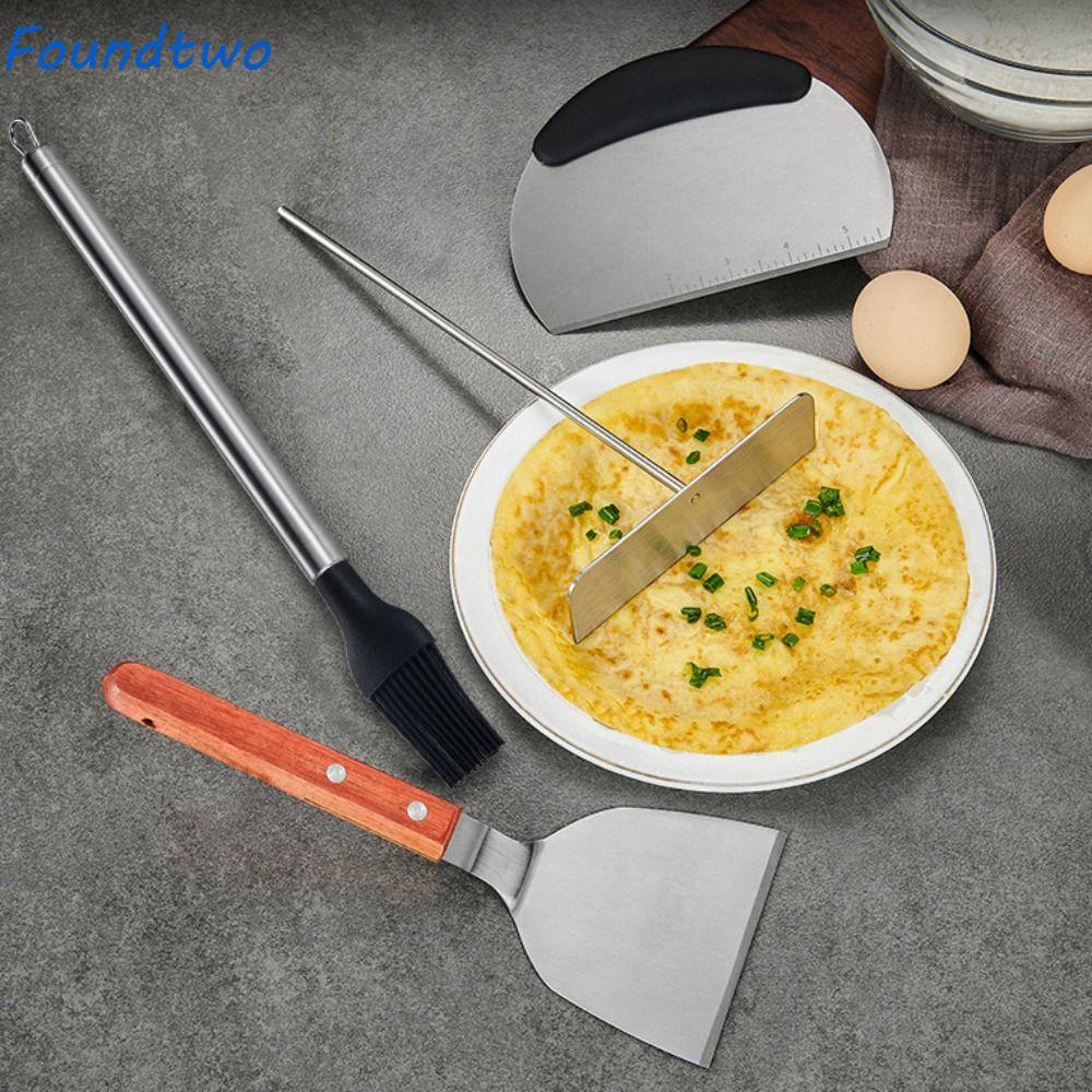 FOUNDTWO Crepes Spreader, DIY Professional T Shape Crepe Rake, Batter Spread Tool Thép không gỉ Bền 