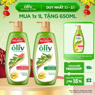  Combo Dầu Gội ÔLIV Ngăn Gãy Rụng Chắc Khỏe Bồng Bềnh 1L và Dầu Xả Chắc Khỏe Ngăn Gãy Rụng 650ml 