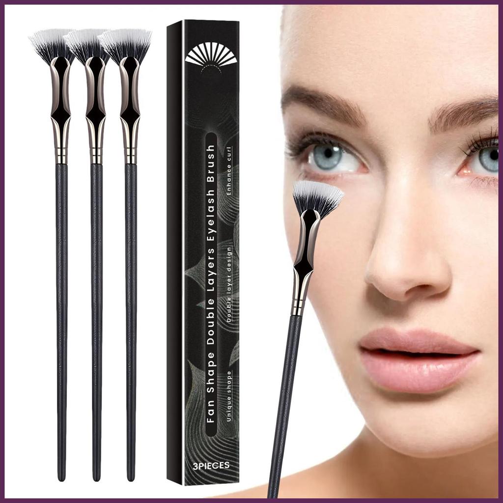 Lash Brush 3 Miếng Không leming Clumping Lông Mi Trang Điểm Applicator Dụng Cụ Quạt Hình Trang Điểm 