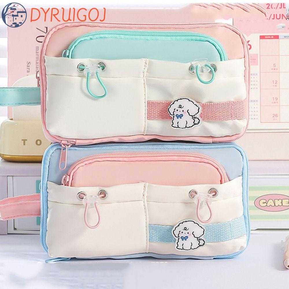 Hộp đựng bút chì học sinh DYRUIDOJ, Túi đựng bút chì dễ thương nhiều lớp dung tích lớn, Kawaii Flip 