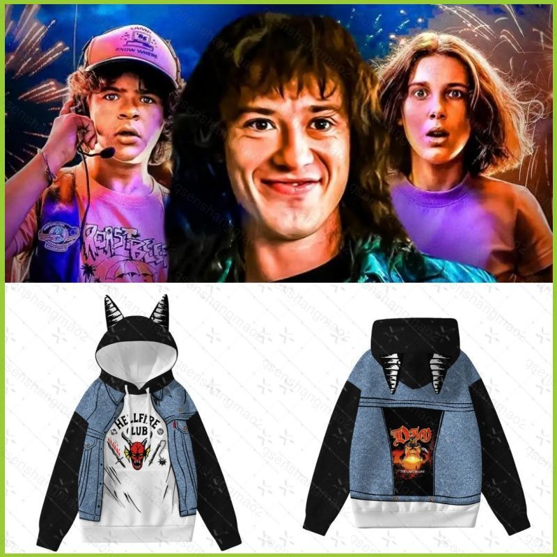 Áo hoodie Stranger Things season 5 nhân vật Eddie Munson - Thiết kế dài tayAnime