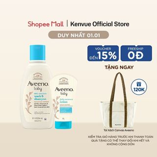  CB2 Sữa tắm gội toàn thân Aveeno baby 236ml và Sữa dưỡng thể Aveeno Baby Daily Moisture Lotion 100g 
