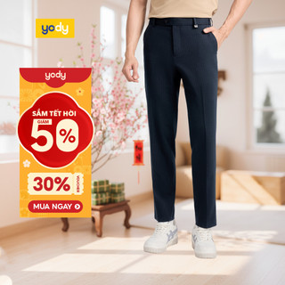    Quần Âu Nam YODY Cạp Di Động Kẻ Sọc mềm mại thoải mái vận động cả ngày chống tia UV QAM7015 