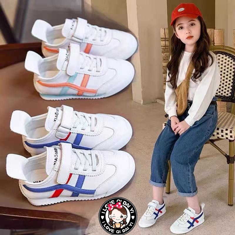 Nhiều Màu Asics Giày Trẻ Em Asics Onitsuka Tiger Onitsuka Giày Tập Đi Velcro nỉ Giày Trẻ Em Bé Trai 