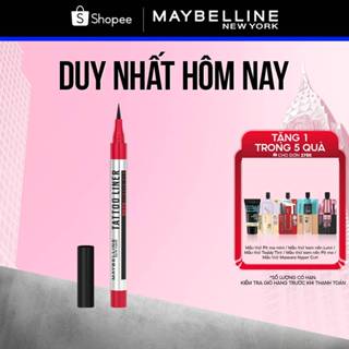  Bút Kẻ Mắt Nước Đen 48H Đậm Màu Bền Màu Không Lem Không Trôi Maybelline New York Tattoo 48h Liquid Pen EyeLiner 1g 