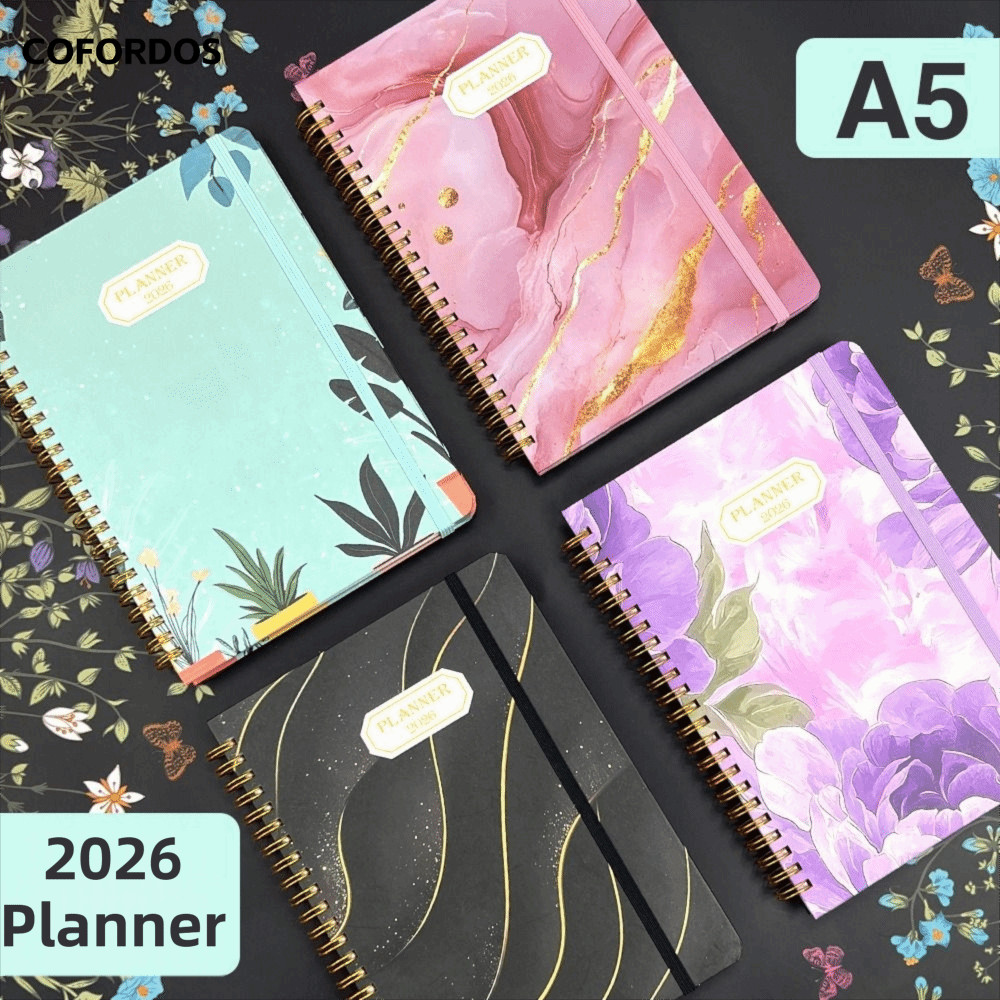 COFORDOS 2026 Planner, Lịch trình A5 2026, Tab hàng tháng chất lượng cao Jan.2026 - Dec.2026 Sổ tay 