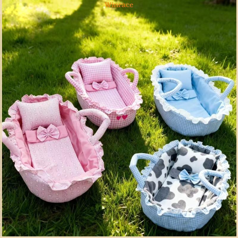 30cm Doll Rest Basket With Soft Pillow And Blanket For 12 Inch Baby Doll