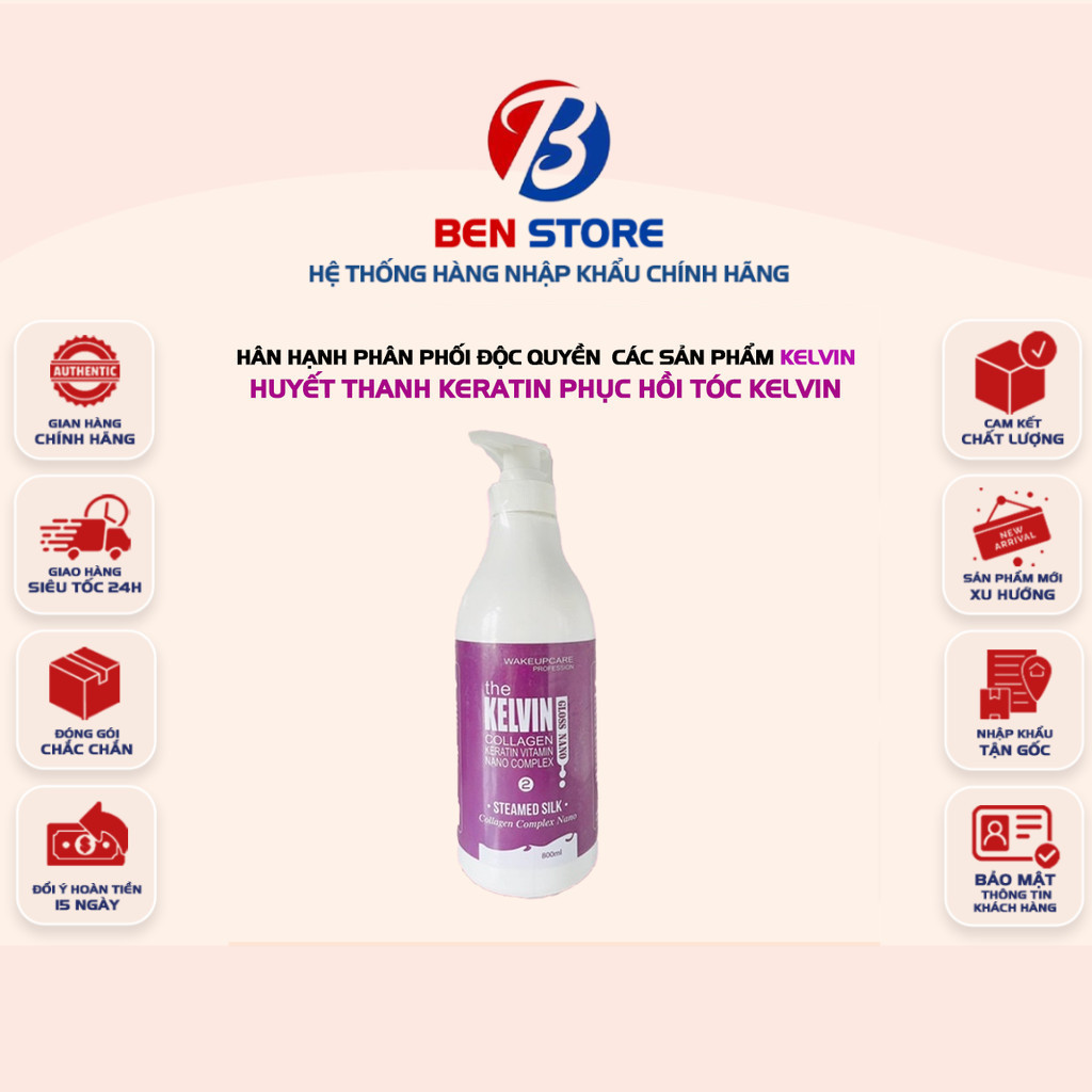 HUYẾT THANH KERATIN KELVIN – PHỤC HỒI TÓC HƯ TỔN, DƯỠNG MỀM MƯỢT, GIẢM GÃY RỤNG
