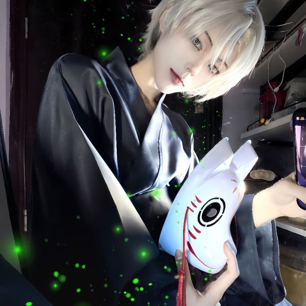 Yukata Kimono Akin Firefly Crossing Bạc - Phù hợp Lễ hội Nhật và cosplay