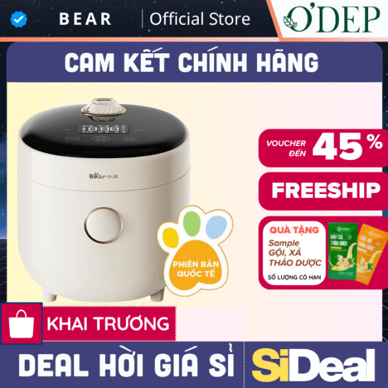 Nồi cơm điện Mini 1.6L (lòng nồi, 2 người ăn) Bear DFB-C16K1 - Hàng chính hãng - SIDEAL SIL