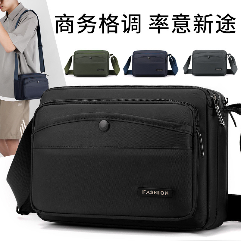 Simple Large-Capacity Crossbody Bag Casual Oxford Cloth Business Crossbody Bag Bag Multi-Layer Cashi