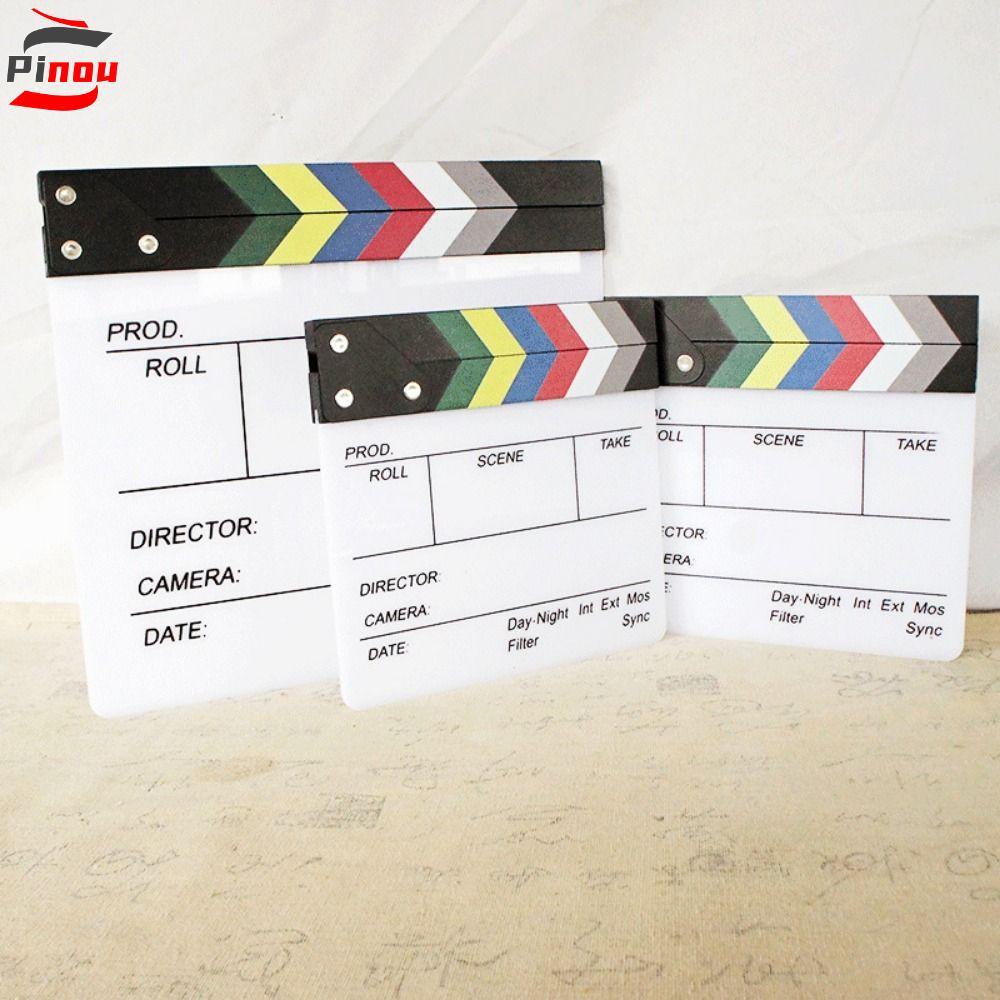 POOU Regisseur Scene Clapperboard, Acrylic Prop Chụp Ảnh Prop Ban Regisseur, Treo Đồ Trang Trí Chụp 