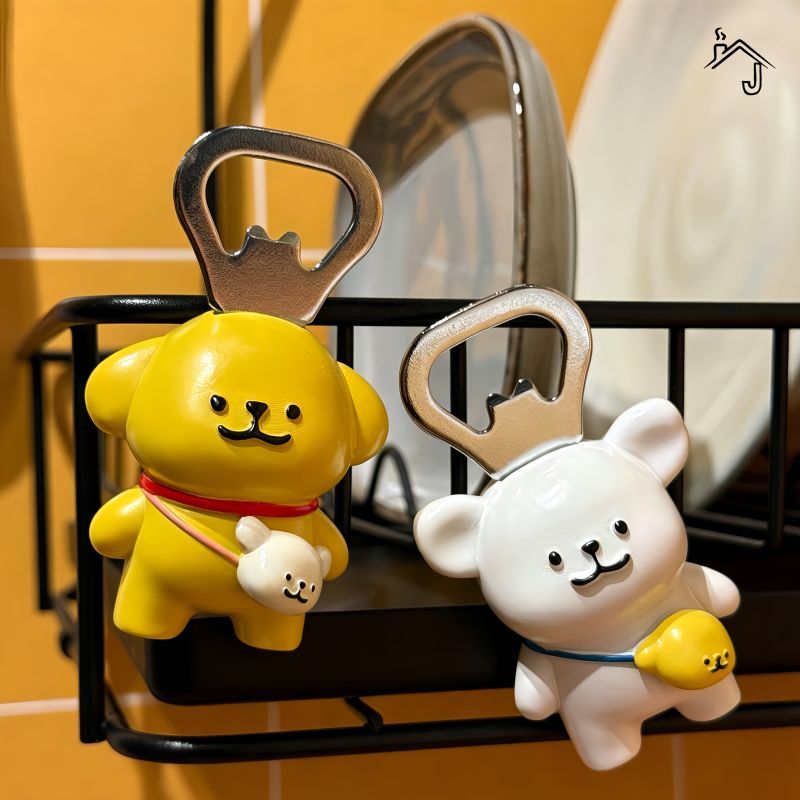 [JJ HOME] Line Puppy Dụng cụ mở chai sáng tạo Nhãn dán tủ lạnh phong cách từ tính Nhãn dán cửa Trang