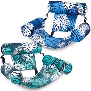 Bể bơi bơm hơi kèm ghế phao võng lounger có máy bơm, phù hợp tiệc nước và thư giãn ngoài trời tại bãi biển