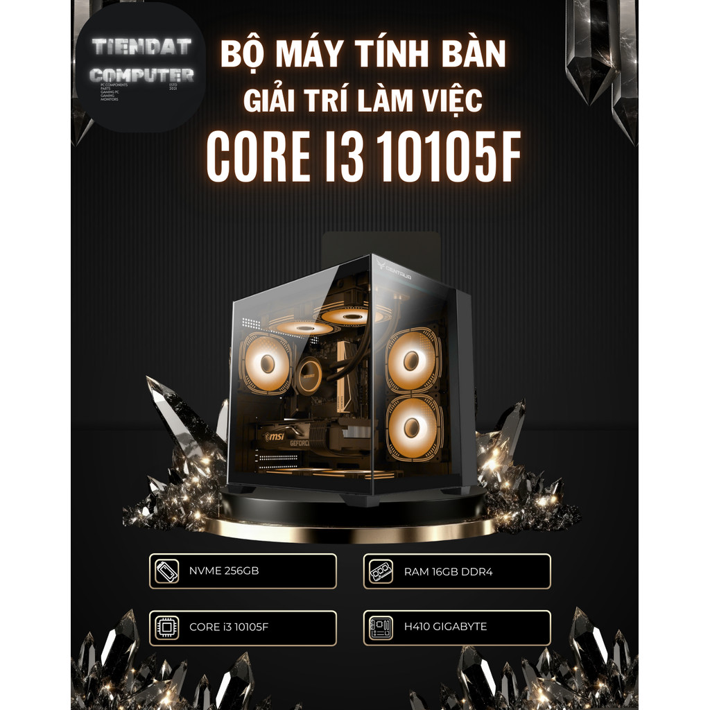 Bộ PC Gaming H410 | Intel Core i3-10105F | RAM 16GB | Chiến Game Esport Mượt | Học Tập – Làm Việc Ổn