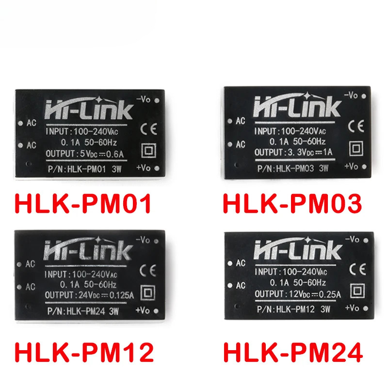 Mô-đun công tắc cách ly AC-DC 220V sang 3.3V / 5V / 12V / 24V HLK-PM01 HLK-PM03 Mô-đun cấp nguồn HLK