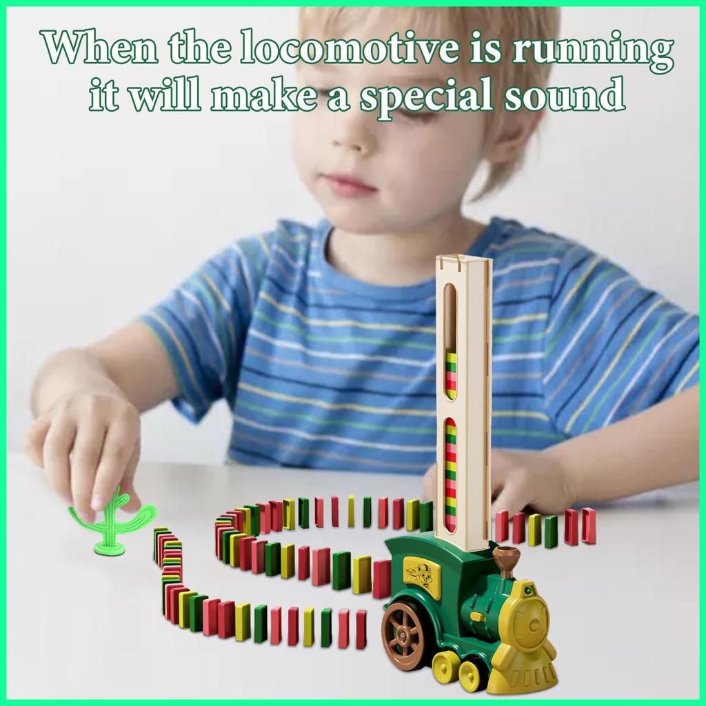 Domino Train Domino Blocks Set Xây Dựng Và Xếp Chồng Đồ Chơi Khối Tự Động Đặt Đồ Chơi Xe Lửa Bộ Quà 