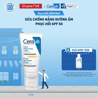  Sữa chống nắng dưỡng ẩm phục hồi SPF50 CeraVe AM Facial Moisturising Lotion SPF50 52ml 