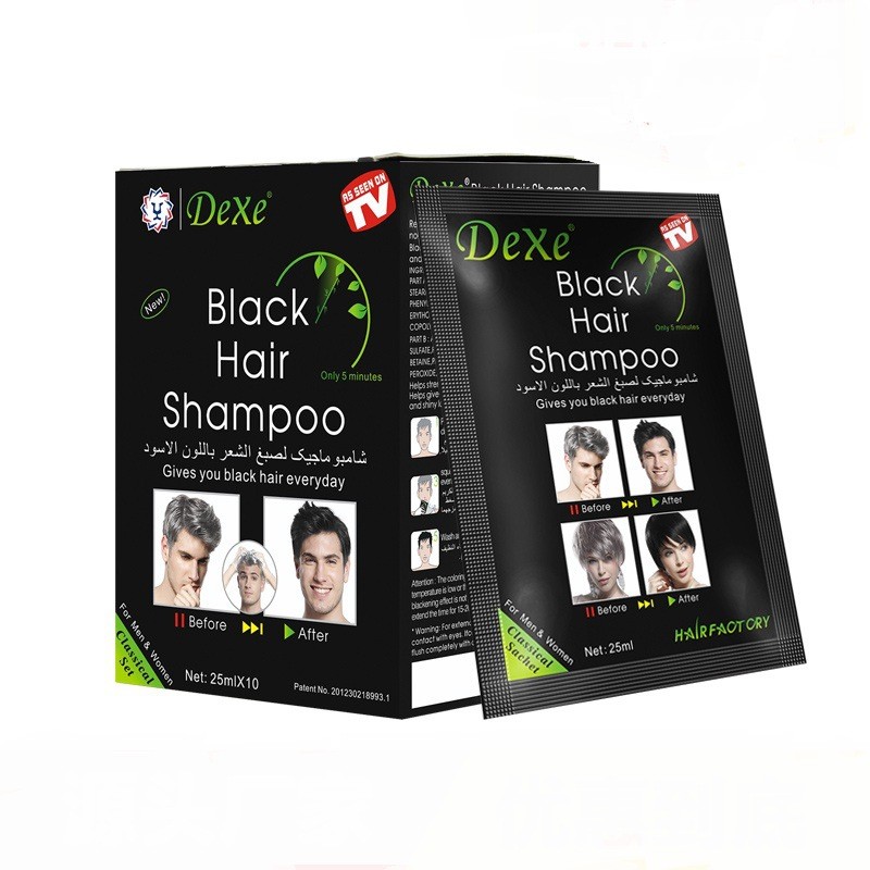 Dexe One Black English Hair Dye Plant Black White Hair Bubble One Wash Black Hair Dye Cream [SRY]