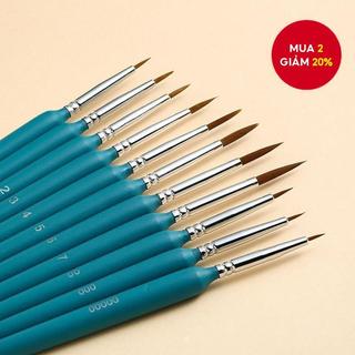  11 Chiếc Mini Móc Dòng Bút Nghệ Thuật Tranh Bàn Chải Sơn Gouache Màu Nước Sơn Dầu Nghệ Sĩ Vẽ Tay 