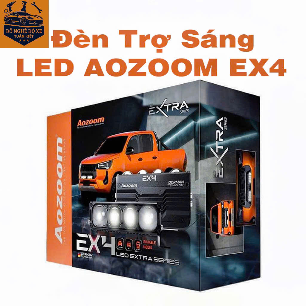 Aozoom Ex4, Đèn Trợ Sáng Aozoom EX4 Nhiệt Màu 5000K Công Suất 200w 1 cặp Chống Nước IP68 - BH 24T