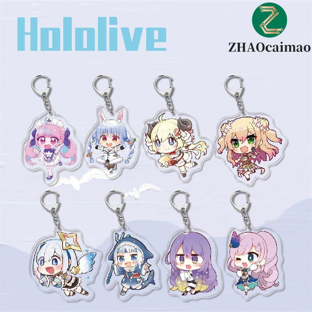 ZHAOCAIMAO Hololive Móc Chìa Khóa 6cm Anime Vtuber Gawr Gura Watson Amelia Ookami Mio Móc Khóa
