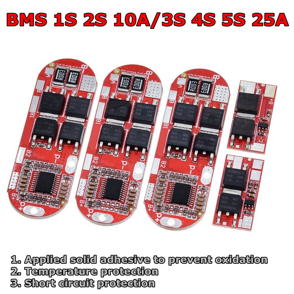 Bms 1s 2s 10a 3s 4s 5s 25a Bms 18650 Li-ion Lipo Lithium Pin Bảo Vệ Bảng Mạch Module Pcb Pcm 18650 L