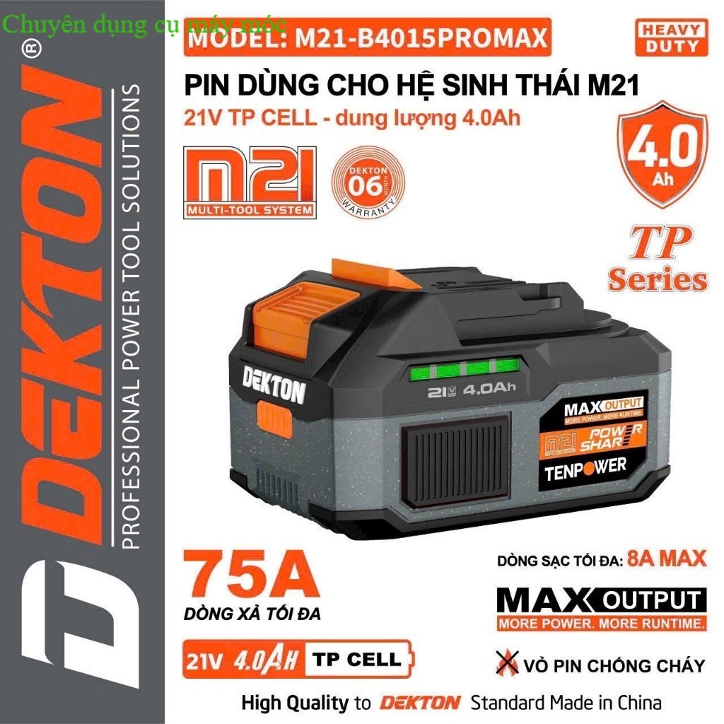 Pin 4A DEKTON M21-B4015PROMAX bảng mạch công nghệ thế hệ mới Chân Pin Phổ Thông, MẪU MỠI SHOP DỤNG C