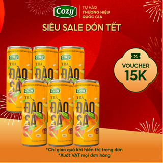  Trà Đào Sả Cozy Trà Bí Đao Cozy Tết Thùng 24 Lon x 320ml Lon  Trà Trái Cây Đậm Vị Trà Thơm Ngon Rõ Vị 