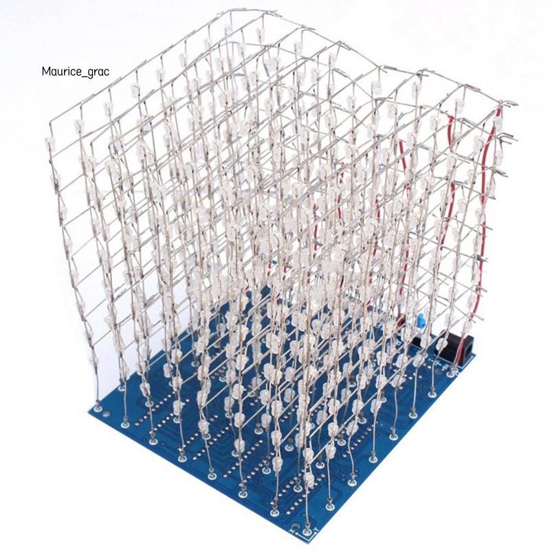 3D8 8x8x8 3D Led Cube Light DIY Kit Squared DIY Kit Cube Hàn Kit 3D8 8x8x8 3D Led Cube 3D8 8x8x8 3D 