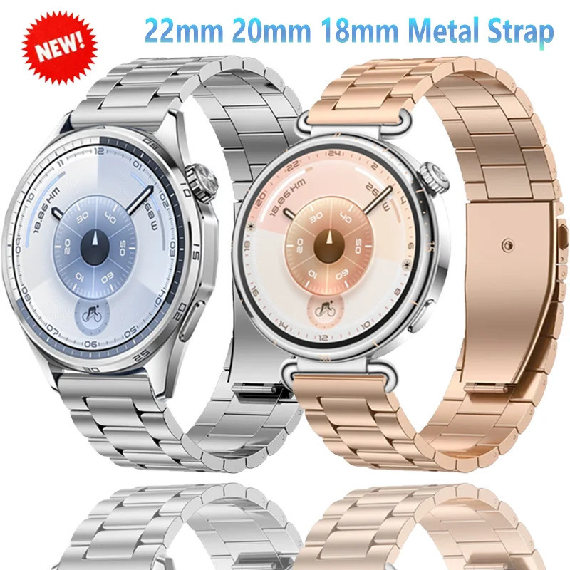 22mm 20mm 18mm Dây đeo kim loại cho Huawei Watch 5 GT6-5-4 Pro 46mm Vòng đeo tay bằng thép không gỉ 