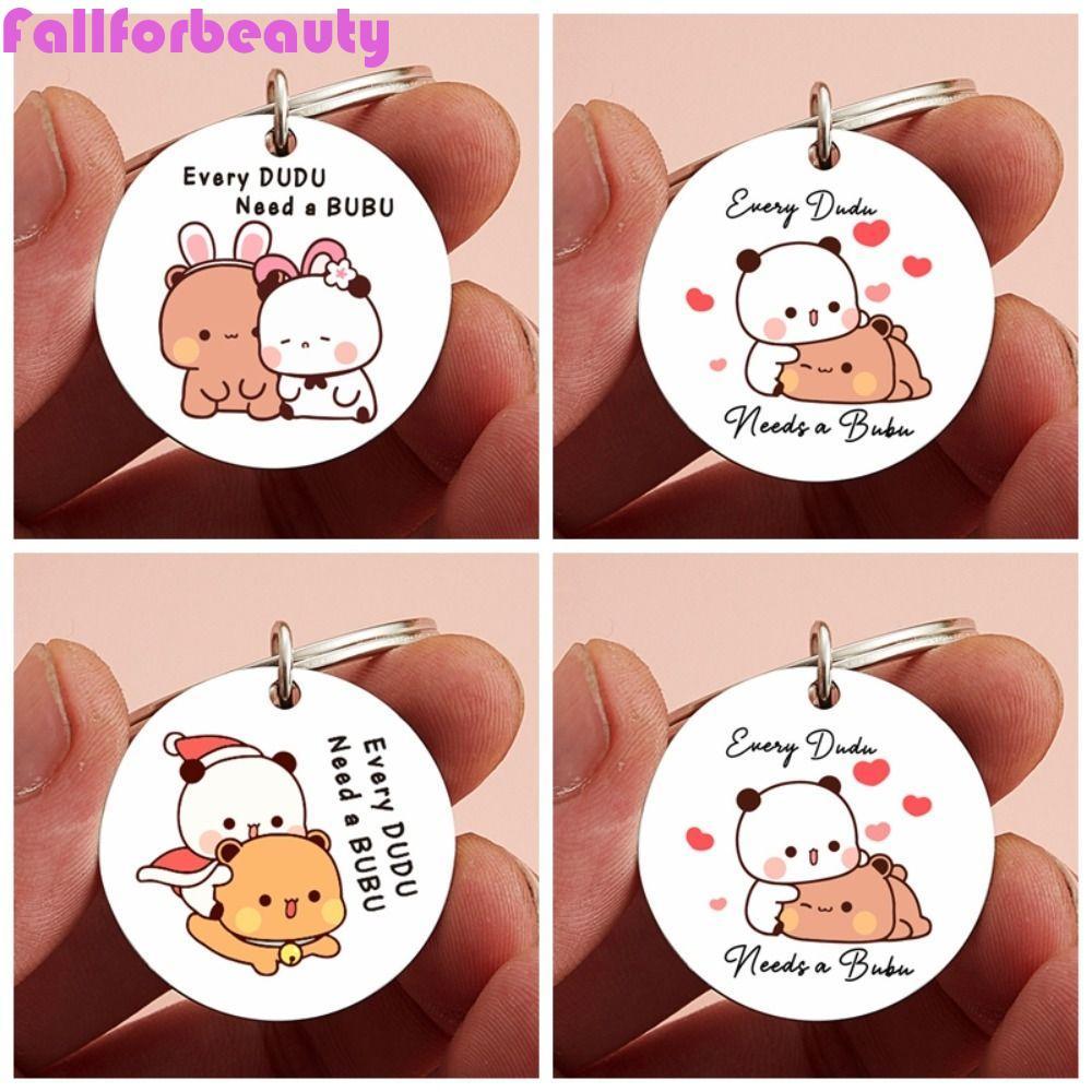 FALLFORBEAUTY Bubu Dudu Móc Chìa Khóa, Mặt Dây Chuyền Túi Inox Bubu Dudu Mặt Dây Chuyền, Đáng Yêu Mọ