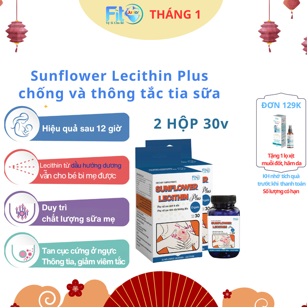 Chống Tắc Tia Sữa Lecithin 3800mg Dầu Hướng Dương, Thông Tia, Giảm Viêm Sunflower Lecithin Plus