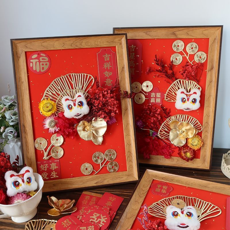 New Product#New Year Handicraft DIY New Year's Eve Flower Eternal Flower Frame Kit A4Creative New Ye