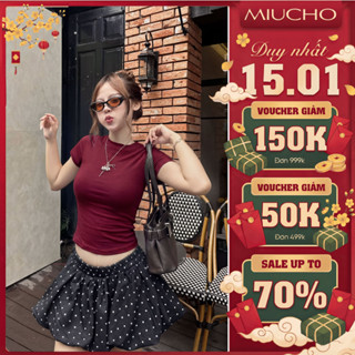  Áo thun baby tee nữ ôm body form vừa Miucho visco 4 chiều co giãn thoáng mát dễ phối đồ AB00037 