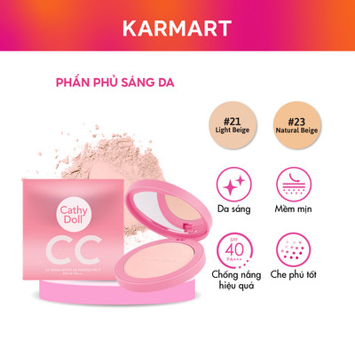 Phấn Phủ Chống Nắng Giúp Che Phủ Khuyết Điểm, Da Mịn Màng CATHY DOLL CC SPEED WHITE X3 POWDER PACT SPF40 PA+++ 12g