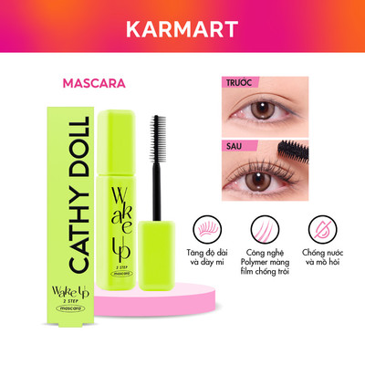 Mascara Chống Trôi Cathy Doll, Bền Màu Giúp Tăng Cường Độ Dày Của Mi Wake Up 2 Step Mascara 5.5g