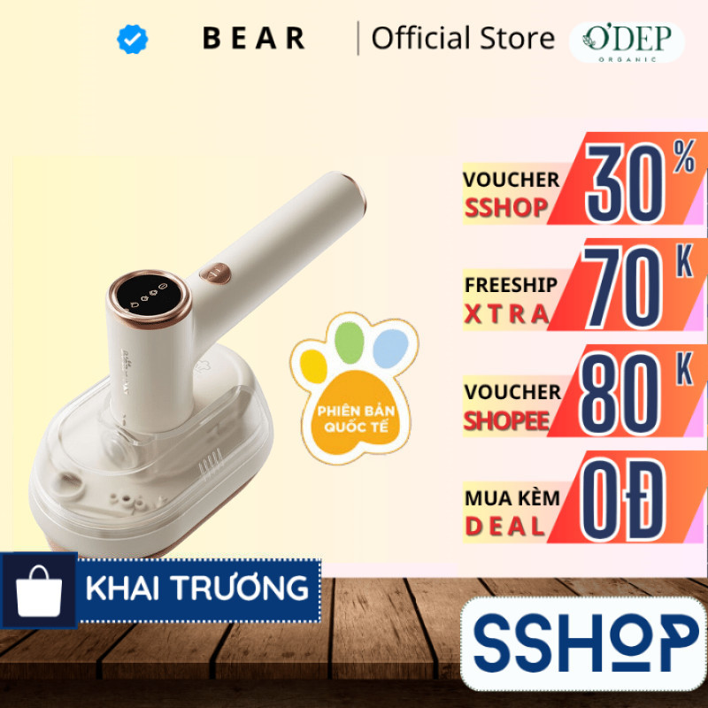 Bàn ủi hơi nước cầm tay Bear Chính hãng, bề mặt ủi lớn, làm nóng nhanh, tự vệ sinh cặn GTJ-A12Z2 - S